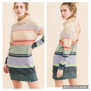 Medium Anthropologie daily practice keep it cool open back cowl sweater dress